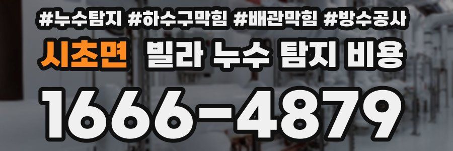 시초면 빌라 누수 탐지 비용
