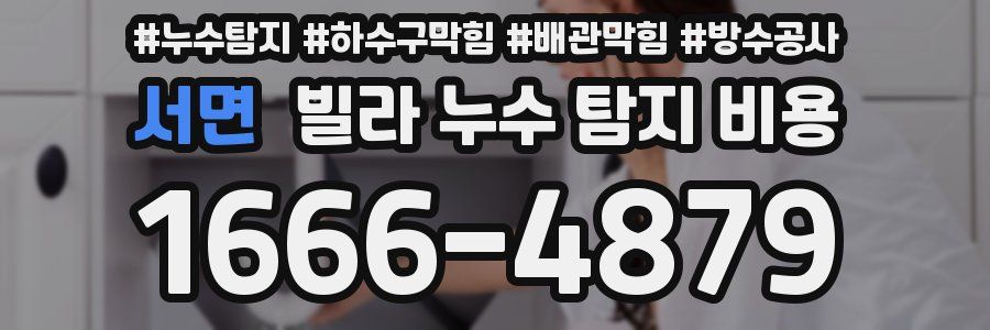 서면 빌라 누수 탐지 비용