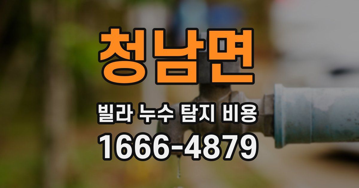 청남면 빌라 누수 탐지 비용