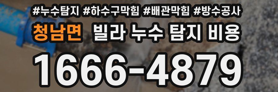 청남면 빌라 누수 탐지 비용