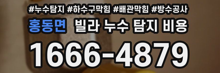 홍동면 빌라 누수 탐지 비용