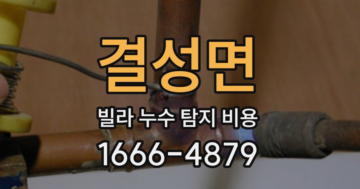 결성면 빌라 누수 탐지 비용
