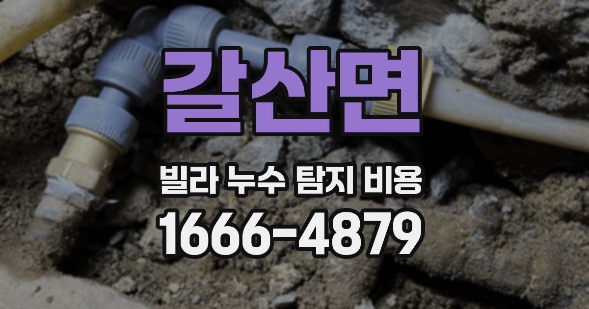 갈산면 빌라 누수 탐지 비용