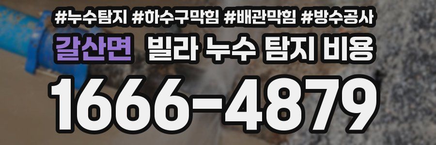 갈산면 빌라 누수 탐지 비용
