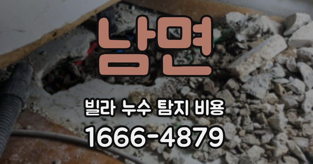 남면 빌라 누수 탐지 비용