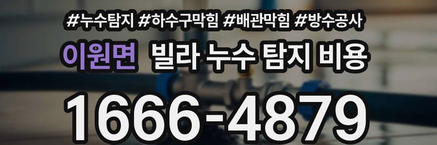 이원면 빌라 누수 탐지 비용