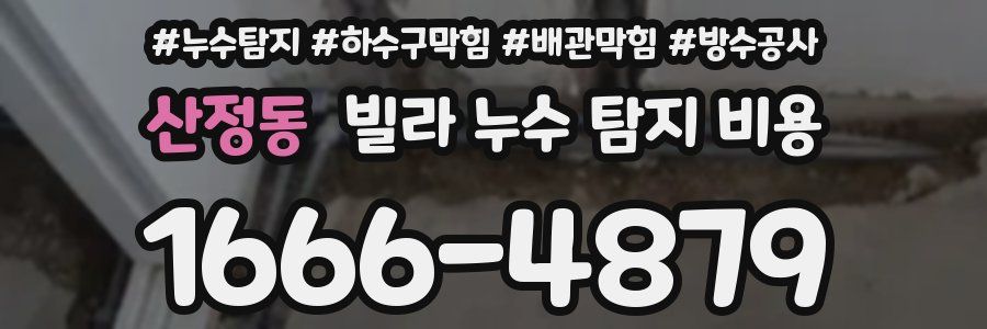 산정동 빌라 누수 탐지 비용