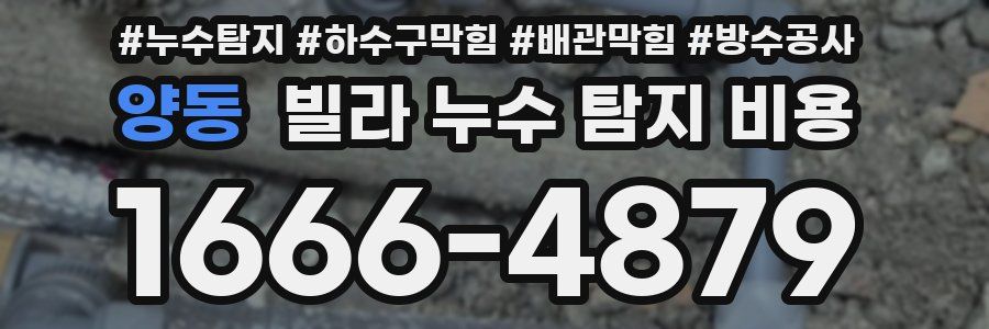 양동 빌라 누수 탐지 비용