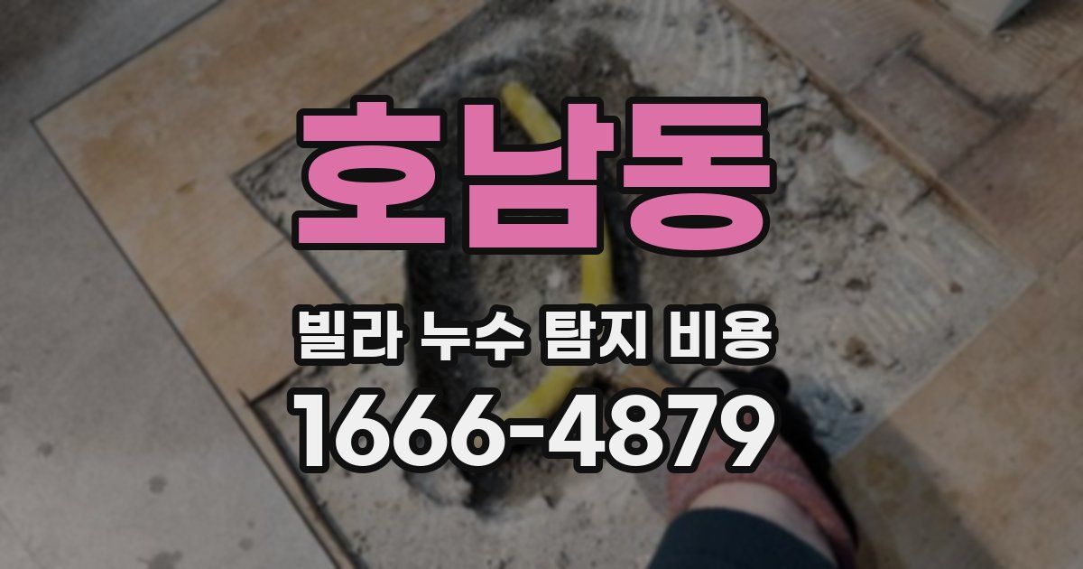 호남동 빌라 누수 탐지 비용