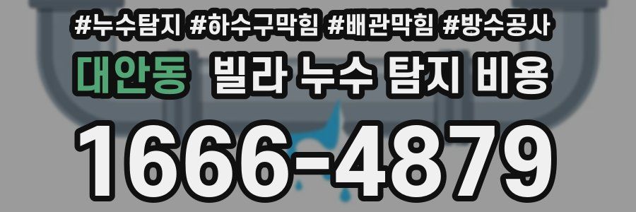 대안동 빌라 누수 탐지 비용