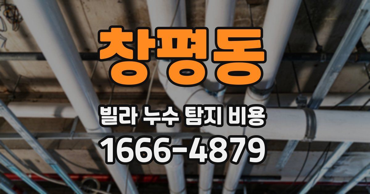 창평동 빌라 누수 탐지 비용