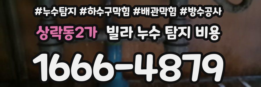 상락동2가 빌라 누수 탐지 비용