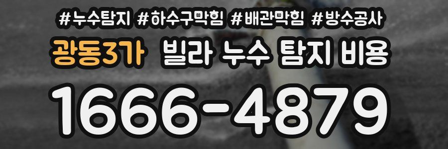 광동3가 빌라 누수 탐지 비용