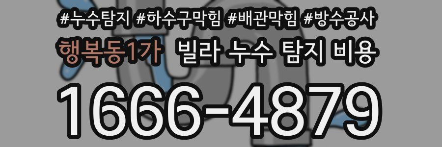 행복동1가 빌라 누수 탐지 비용