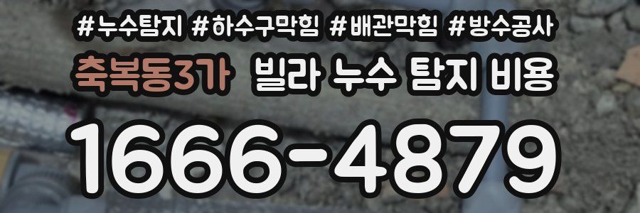 축복동3가 빌라 누수 탐지 비용