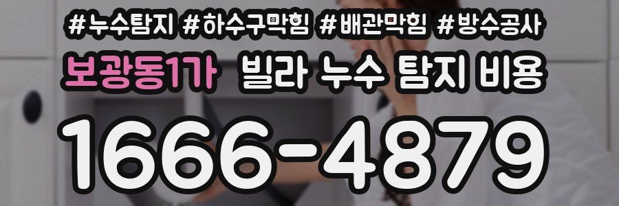 보광동1가 빌라 누수 탐지 비용
