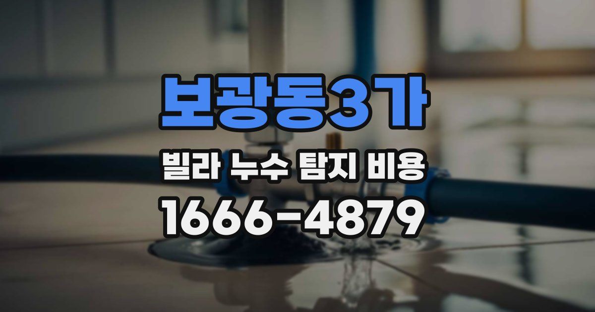 보광동3가 빌라 누수 탐지 비용