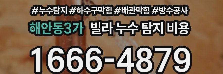 해안동3가 빌라 누수 탐지 비용