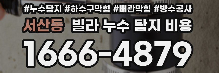 서산동 빌라 누수 탐지 비용