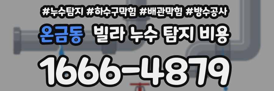 온금동 빌라 누수 탐지 비용