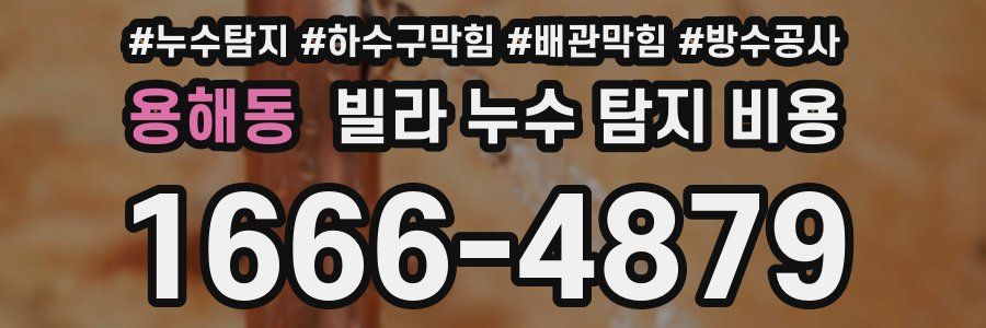 용해동 빌라 누수 탐지 비용
