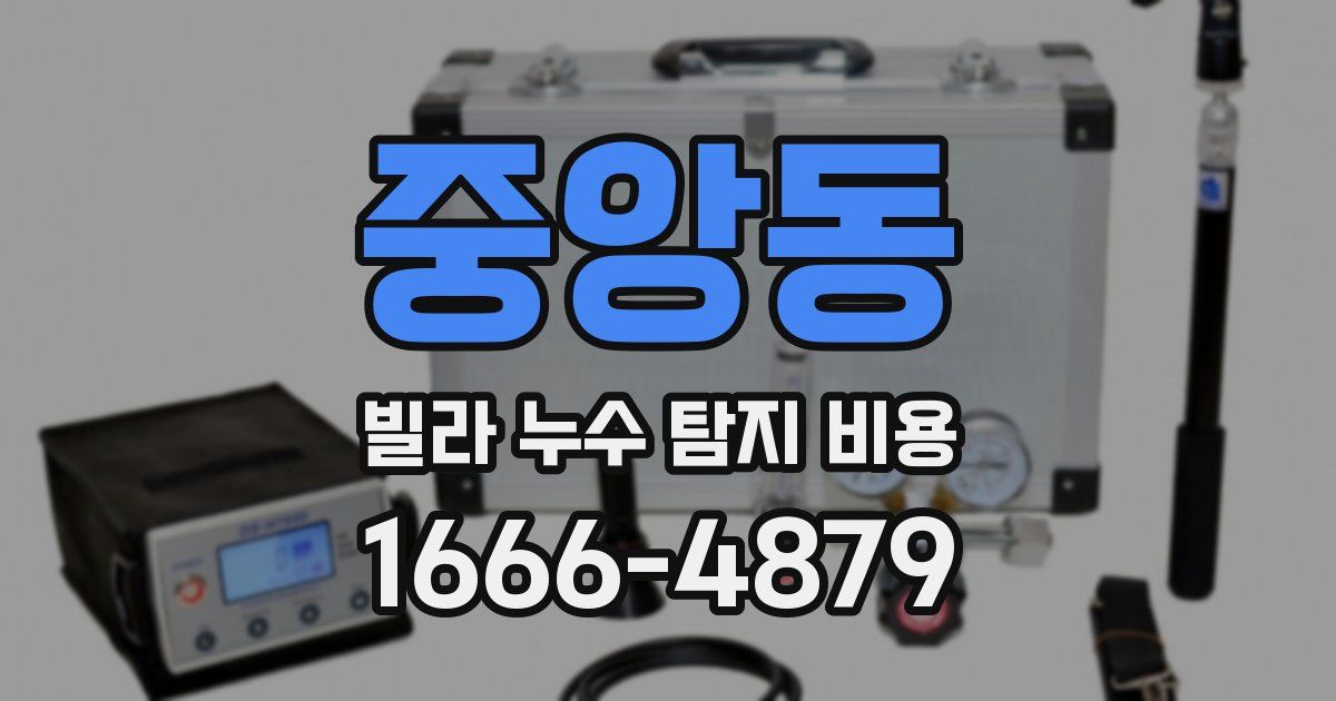 중앙동 빌라 누수 탐지 비용