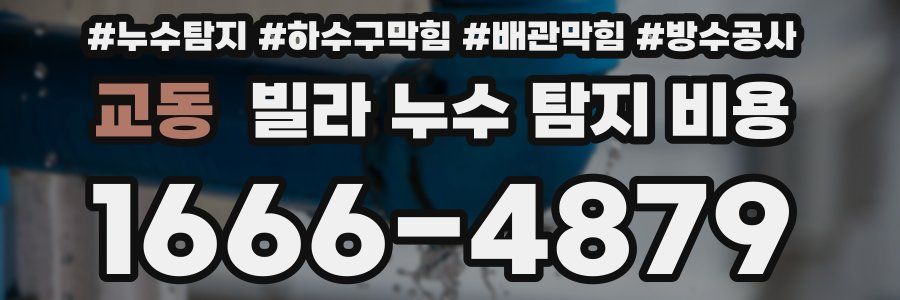 교동 빌라 누수 탐지 비용