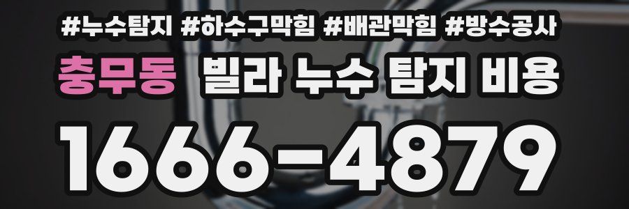충무동 빌라 누수 탐지 비용