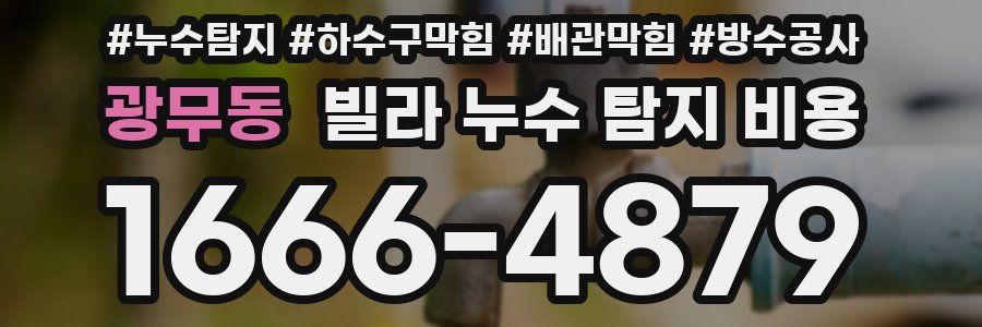 광무동 빌라 누수 탐지 비용