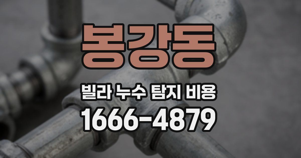 봉강동 빌라 누수 탐지 비용