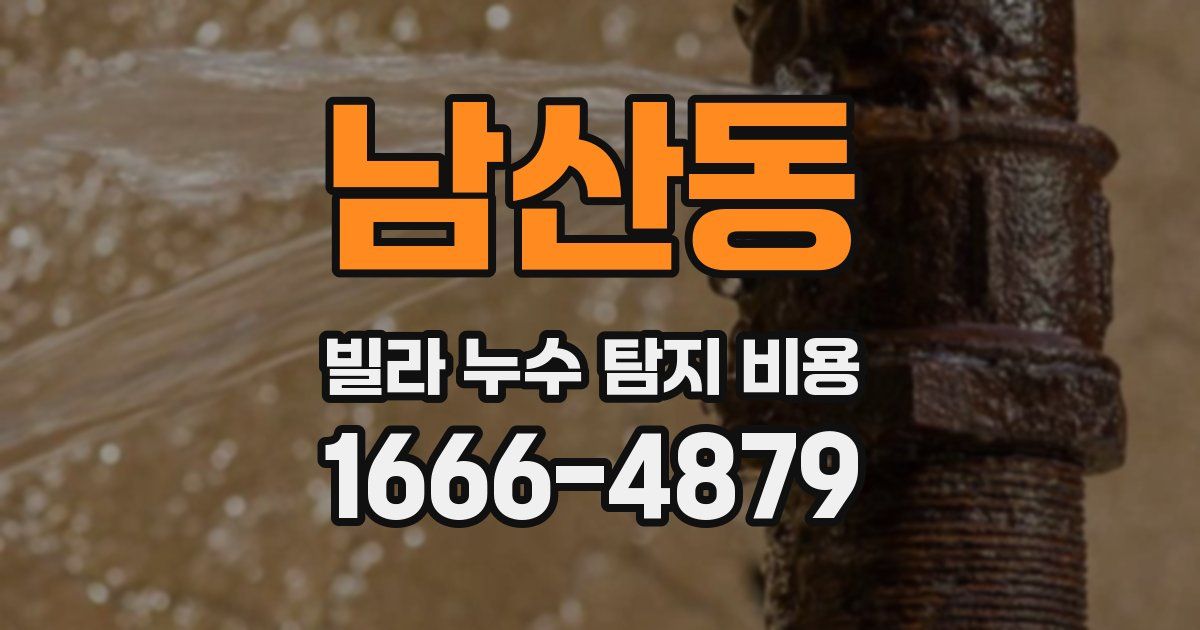 남산동 빌라 누수 탐지 비용
