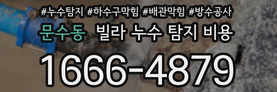 문수동 빌라 누수 탐지 비용