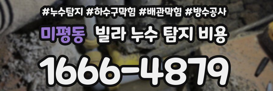 미평동 빌라 누수 탐지 비용