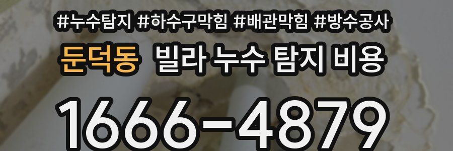 둔덕동 빌라 누수 탐지 비용