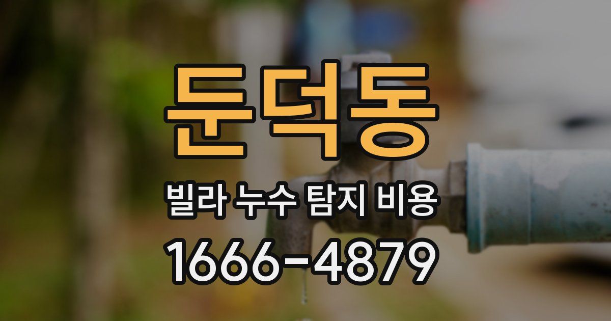 둔덕동 빌라 누수 탐지 비용