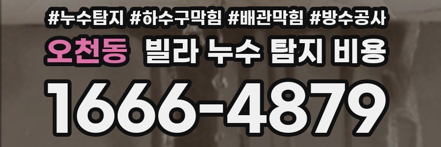 오천동 빌라 누수 탐지 비용