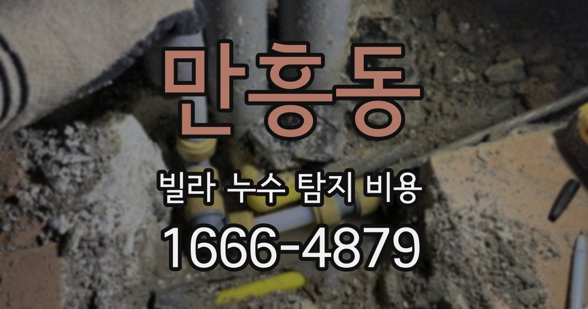 만흥동 빌라 누수 탐지 비용