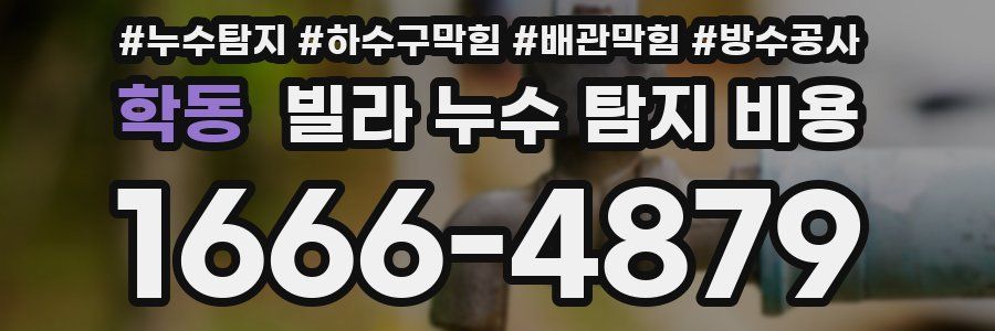 학동 빌라 누수 탐지 비용