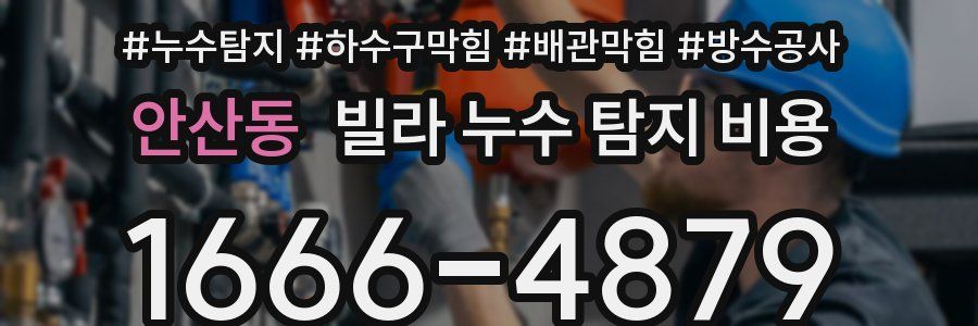 안산동 빌라 누수 탐지 비용