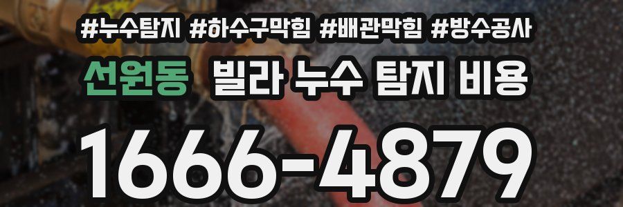 선원동 빌라 누수 탐지 비용