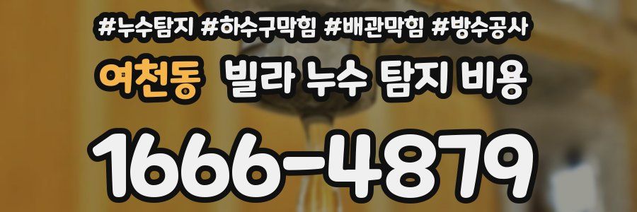 여천동 빌라 누수 탐지 비용