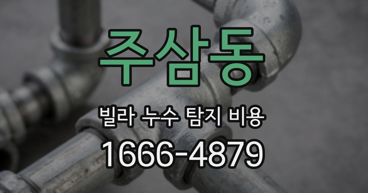 주삼동 빌라 누수 탐지 비용