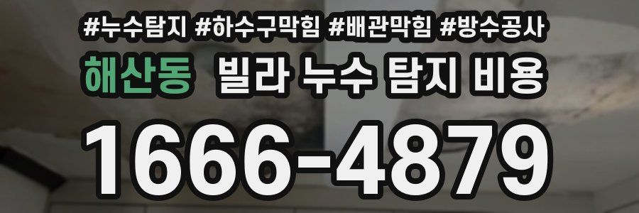 해산동 빌라 누수 탐지 비용