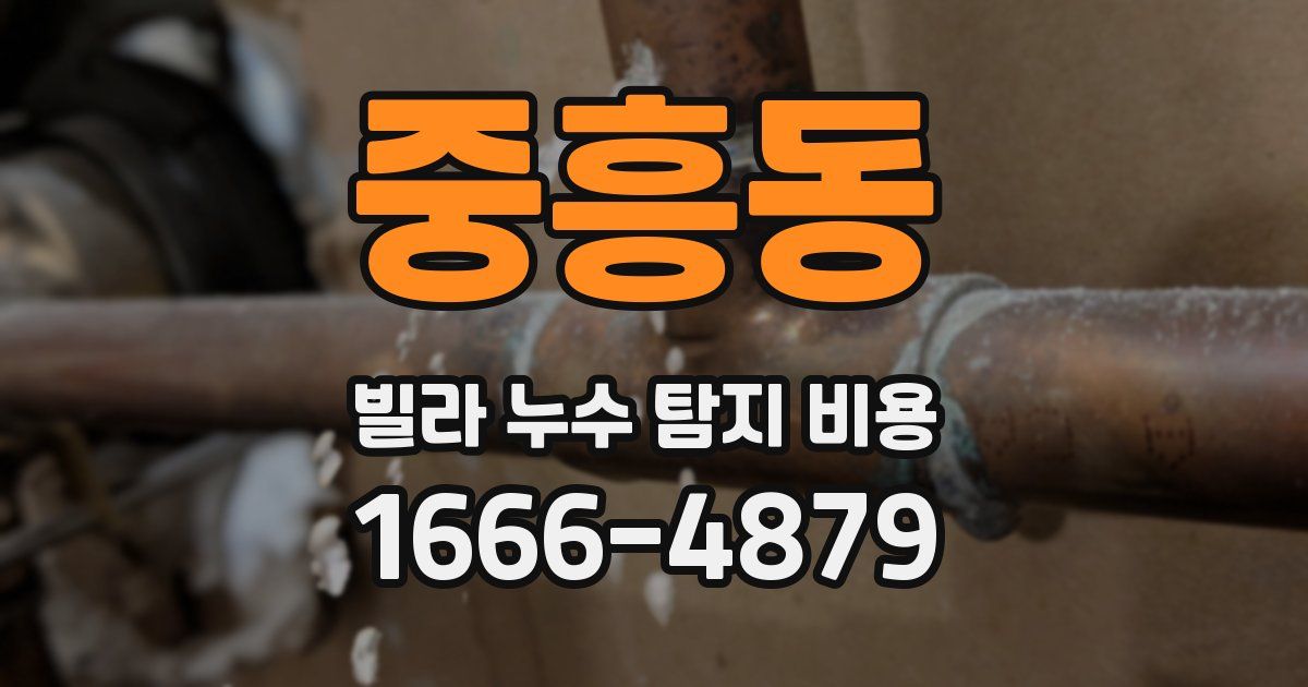 중흥동 빌라 누수 탐지 비용