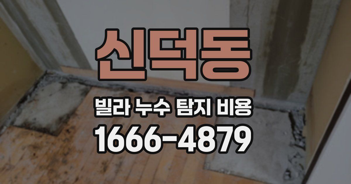 신덕동 빌라 누수 탐지 비용