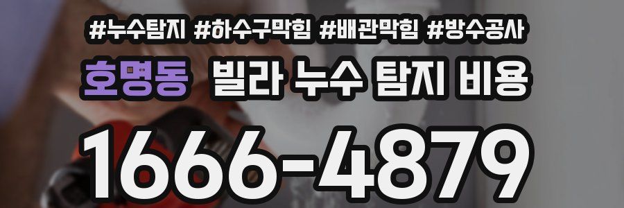 호명동 빌라 누수 탐지 비용