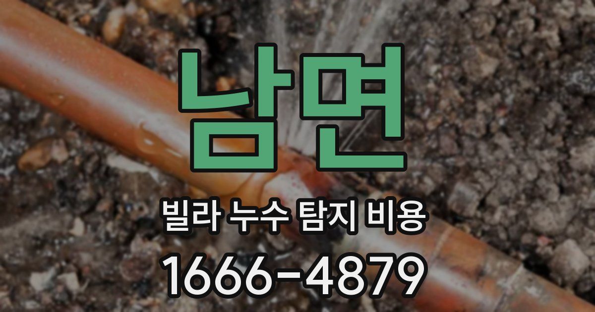남면 빌라 누수 탐지 비용