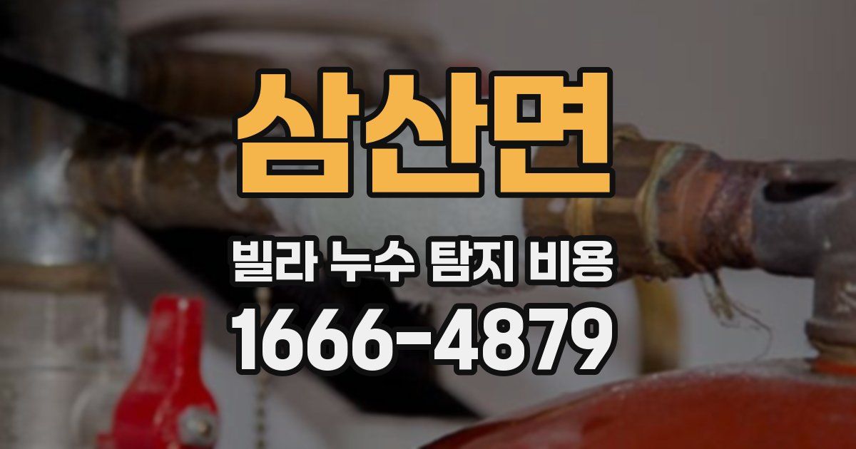 삼산면 빌라 누수 탐지 비용
