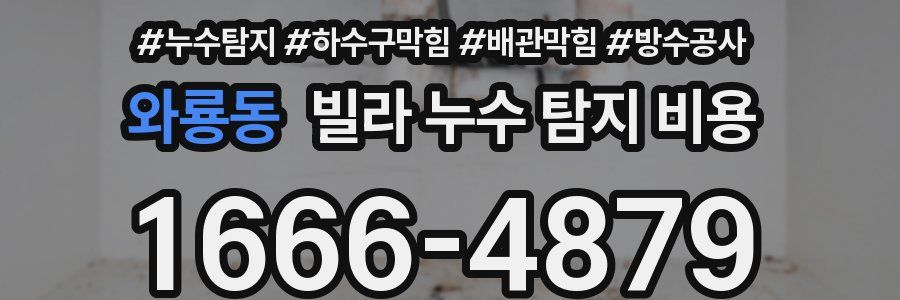 와룡동 빌라 누수 탐지 비용