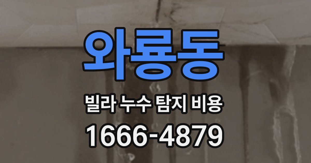 와룡동 빌라 누수 탐지 비용